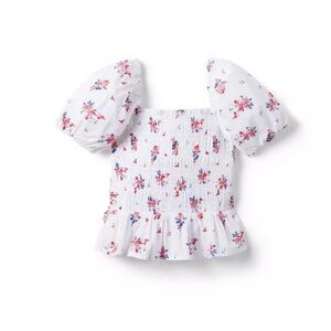Janie and Jack Floral Kids Matching Set - Cream, Red and Blue